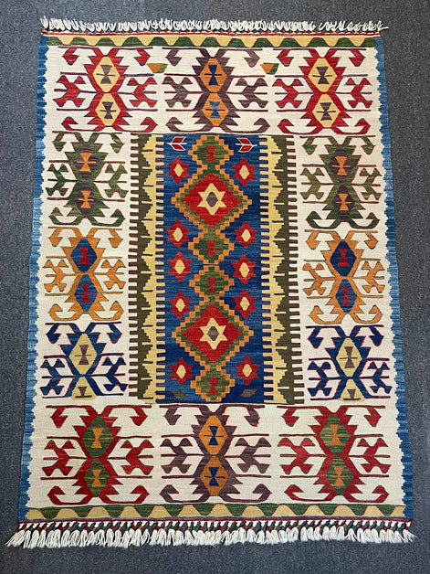 Turkish Nuzumlu Kilim 3'8 x 5'1