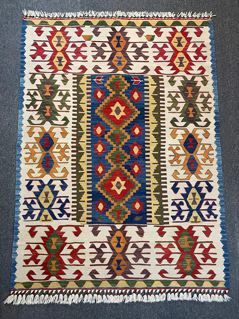 Turkish Nuzumlu Kilim 3'8 x 5'1