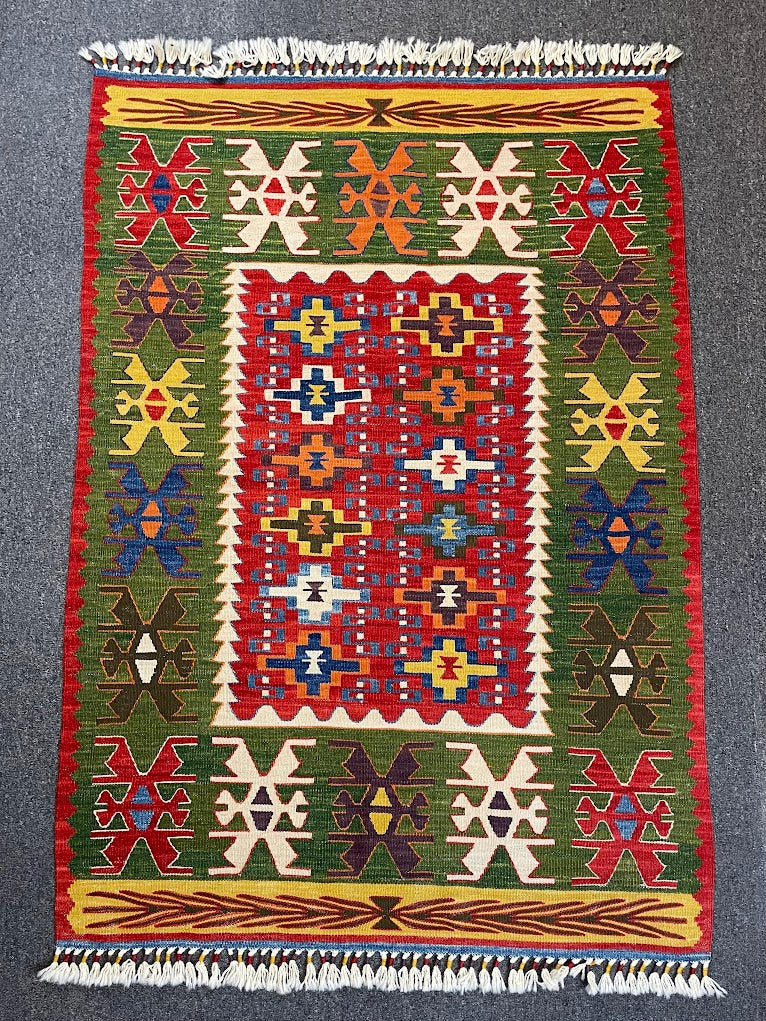 Turkish Nuzumlu Kilim 3'4 x 4'10