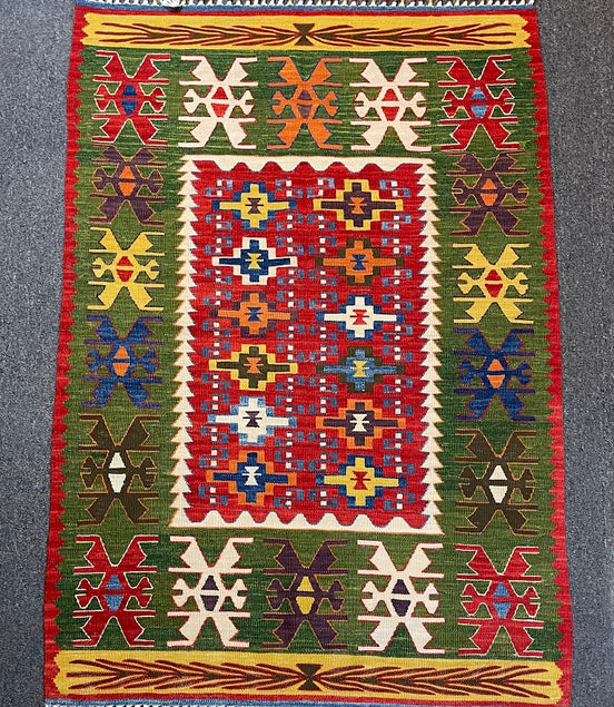 Turkish Nuzumlu Kilim 3'4 x 4'10
