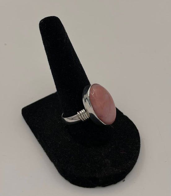 Pink Moonstone Silver Ring
