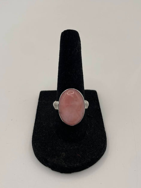 Pink Moonstone Silver Ring
