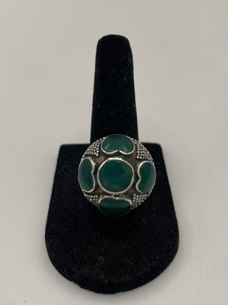 Antique Afghan Jade Silver Ring