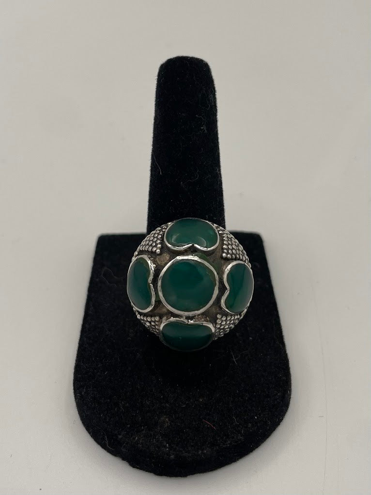 Antique Afghan Jade Silver Ring
