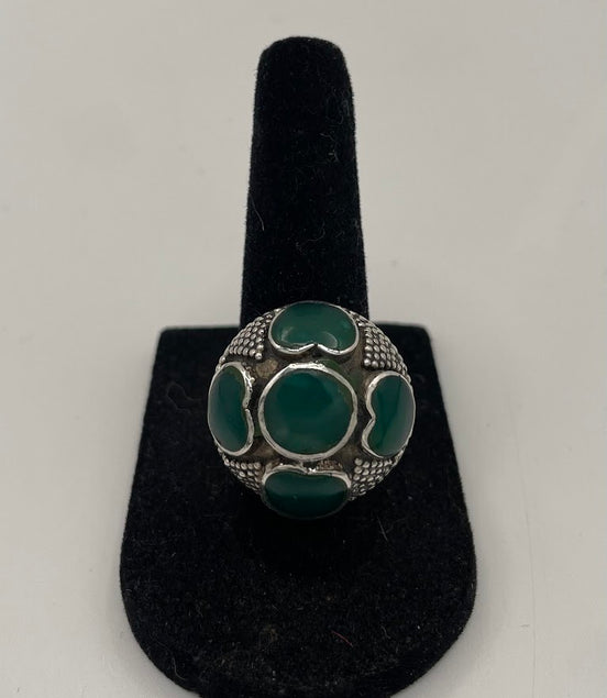 Antique Afghan Jade Silver Ring
