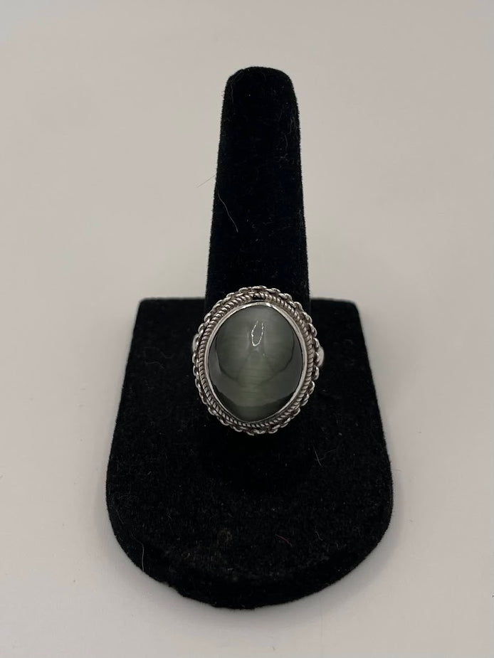 Hawks Eye Silver Ring