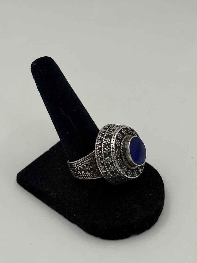 Antique Afghan Lapis Lazuli Silver Ring
