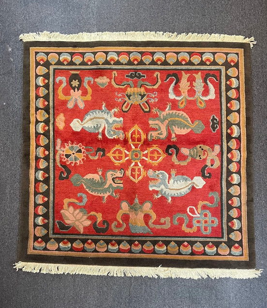 Tibetan Dancing Dragon 5'0 x 5'0