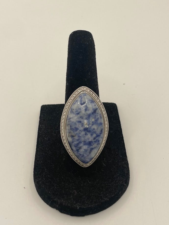Blue Spot Jasper Silver Ring
