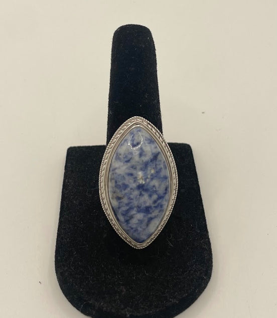 Blue Spot Jasper Silver Ring