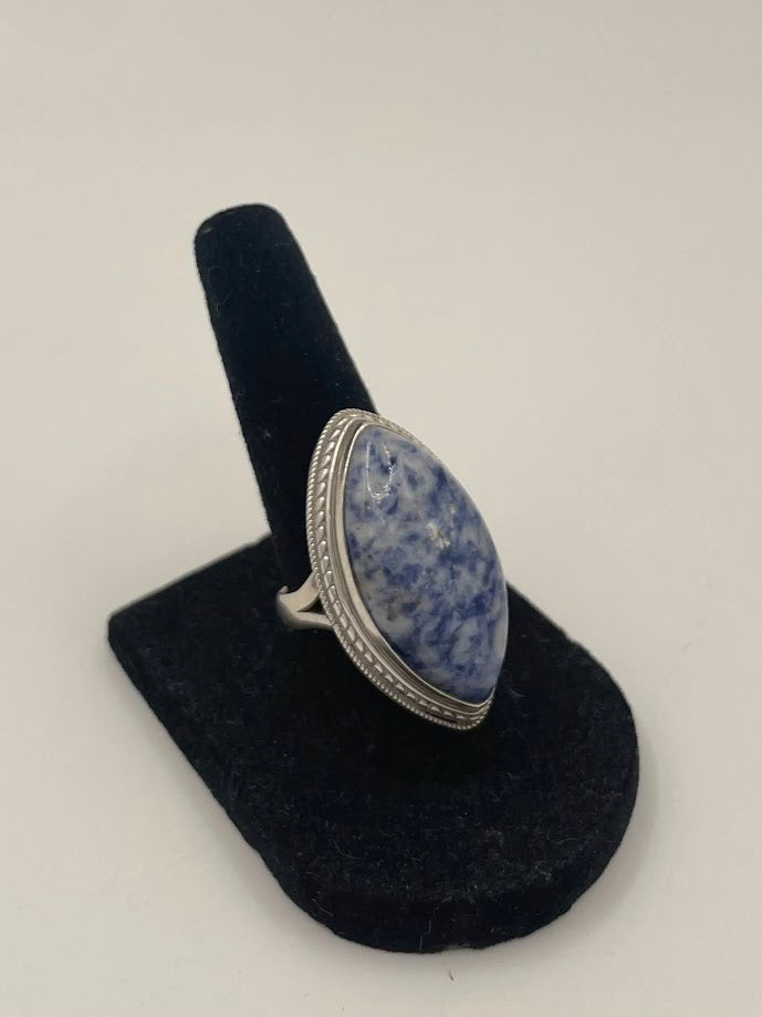 Blue Spot Jasper Silver Ring