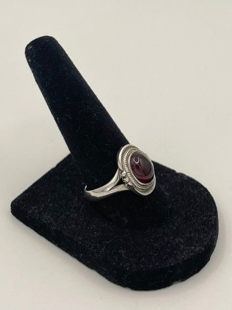 Garnet Silver Ring