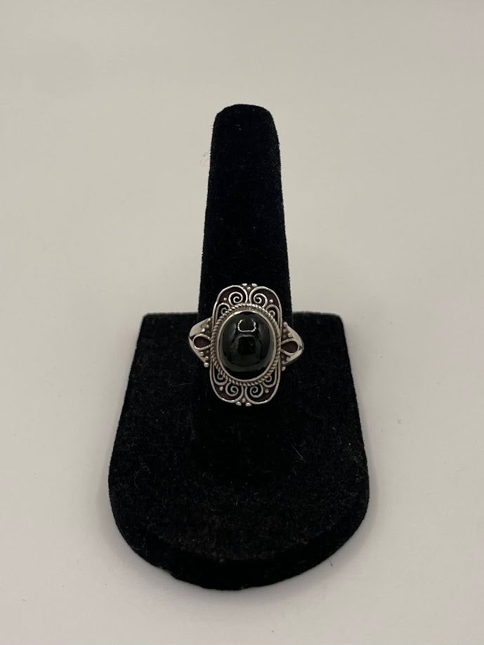 Green Tourmaline Silver Ring