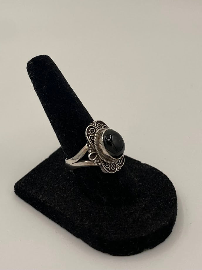 Green Tourmaline Silver Ring