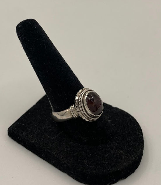 Garnet Silver Ring