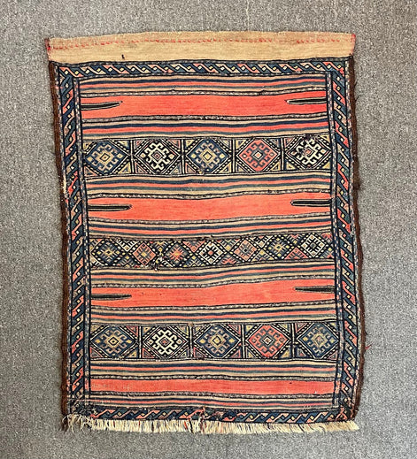 Antique Turkish Cicim Grain Bag Mini Rug 2'8 x 3'5