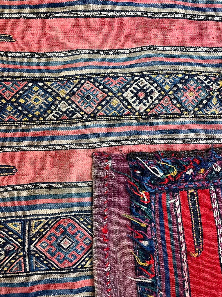 Antique Turkish Cicim Grain Bag Mini Rug 2'8 x 3'5