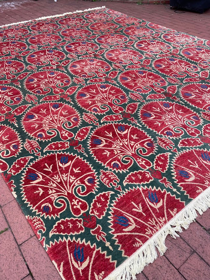 Tibetan Ottoman Brocade 8'2 x 9'11