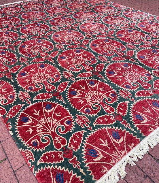 Tibetan Ottoman Brocade 8'2 x 9'11