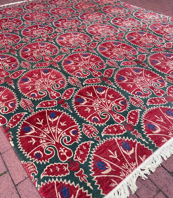 Tibetan Ottoman Brocade 8'2 x 9'11