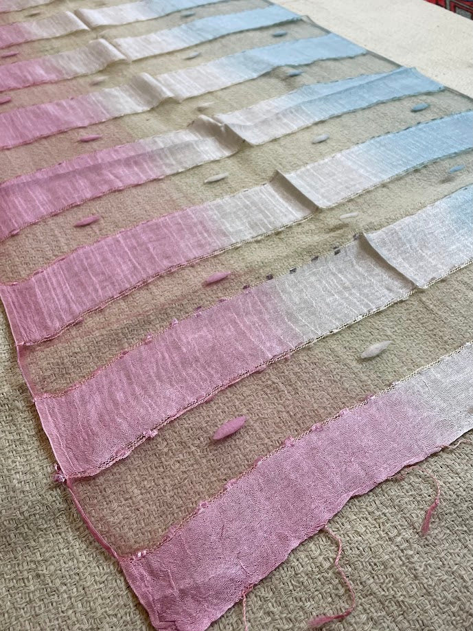 Multicolor Mesh Silk Scarf
