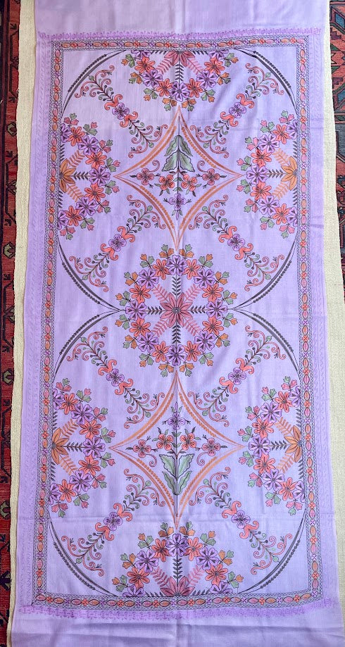 Kashmiri Silk/Cashmere Embroidered Scarf