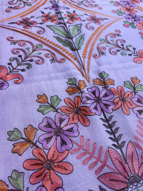 Kashmiri Silk/Cashmere Embroidered Scarf
