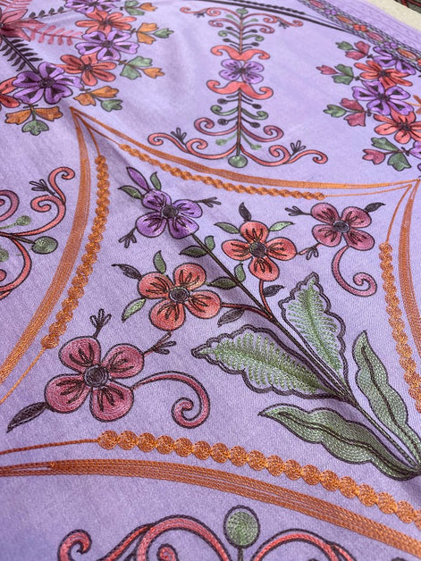 Kashmiri Silk/Cashmere Embroidered Scarf