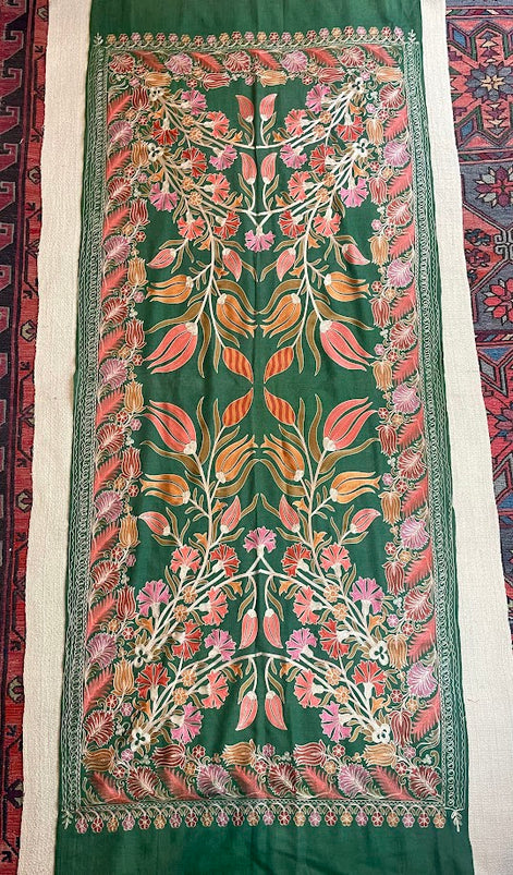 Kashmiri Silk/Cashmere Embroidered Scarf