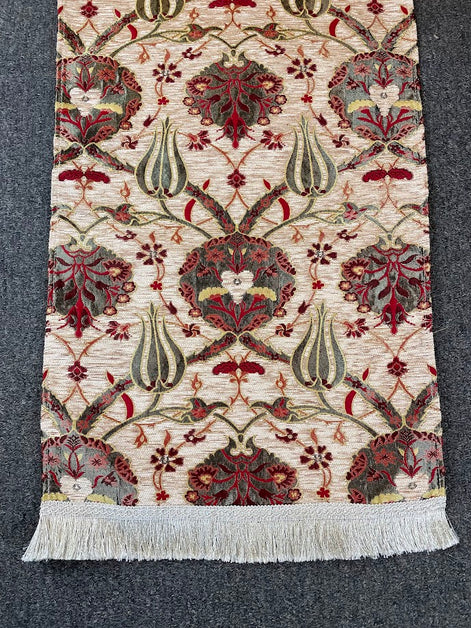 Short Beige Cotton Table Runner