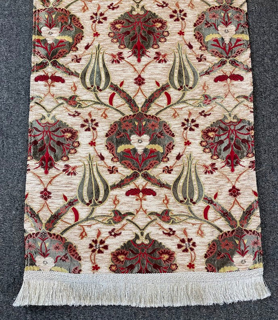 Short Beige Cotton Table Runner