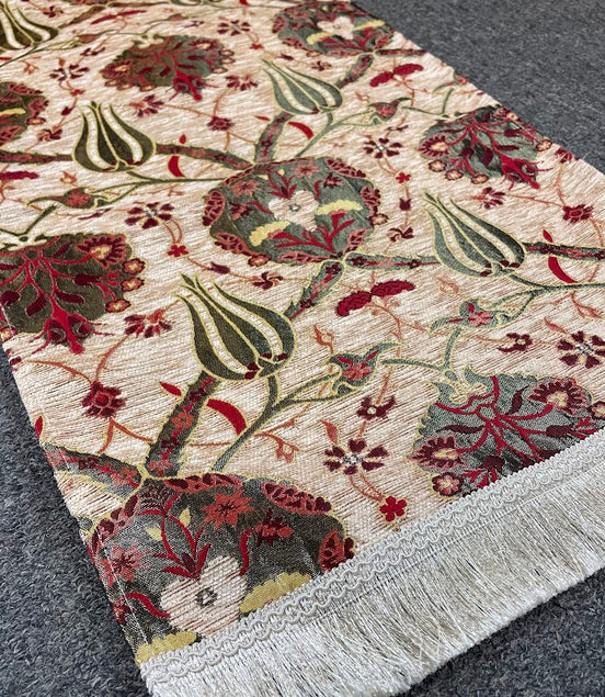 Short Beige Cotton Table Runner