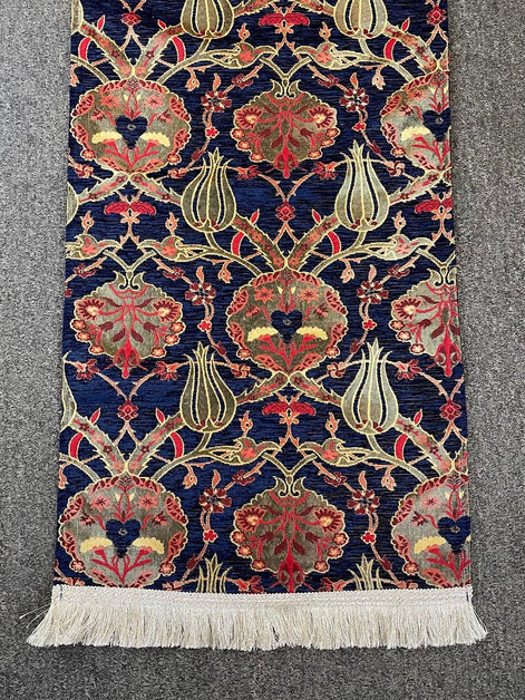 Long Dark Blue Cotton Table Runner