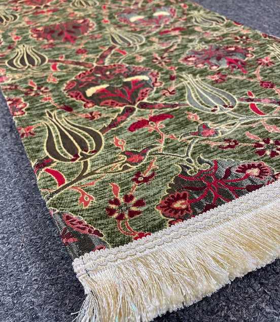 Long Green Cotton Table Runner