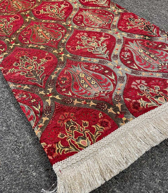 Long Red Cotton Table Runner