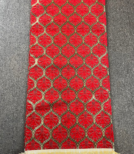 Long Red Cotton Table Runner