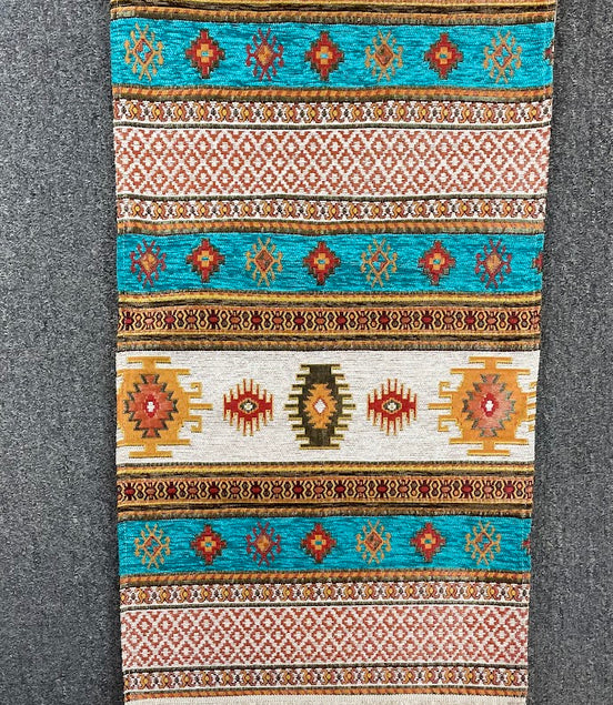 Long Light Blue Cotton Table Runner