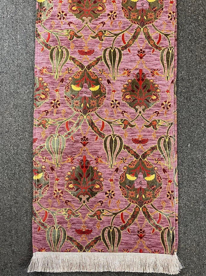 Long Purple Cotton Table Runner