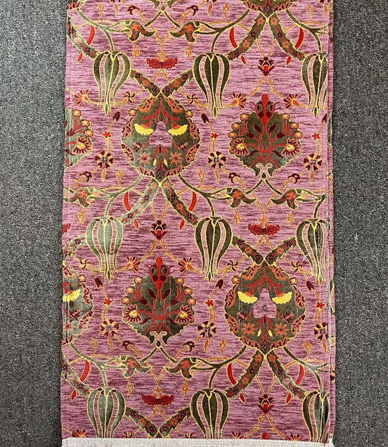 Long Purple Cotton Table Runner