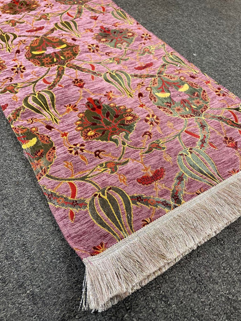 Long Purple Cotton Table Runner