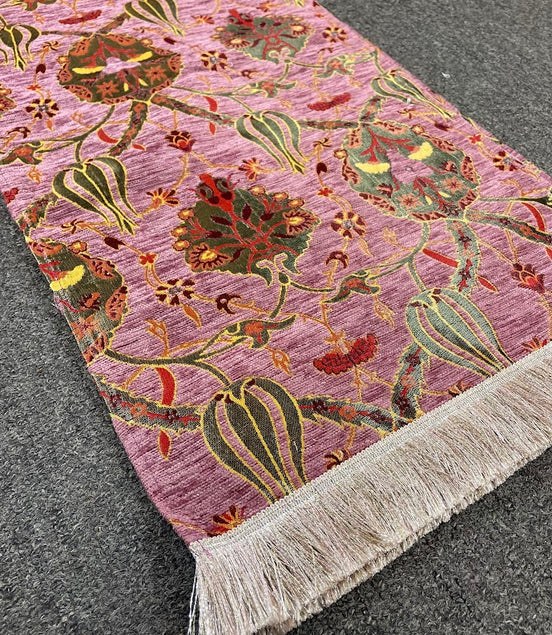 Long Purple Cotton Table Runner