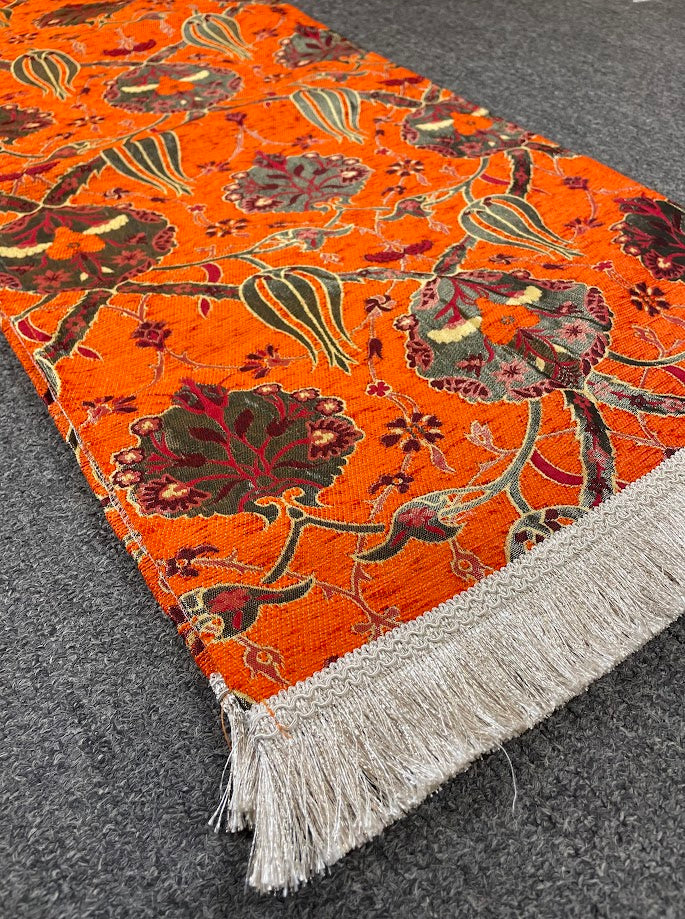 Long Orange Cotton Table Runner