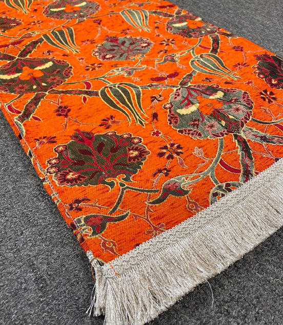 Long Orange Cotton Table Runner