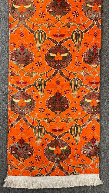 Long Orange Cotton Table Runner