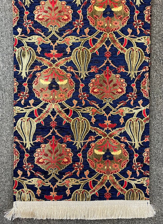 Long Dark Blue Cotton Table Runner