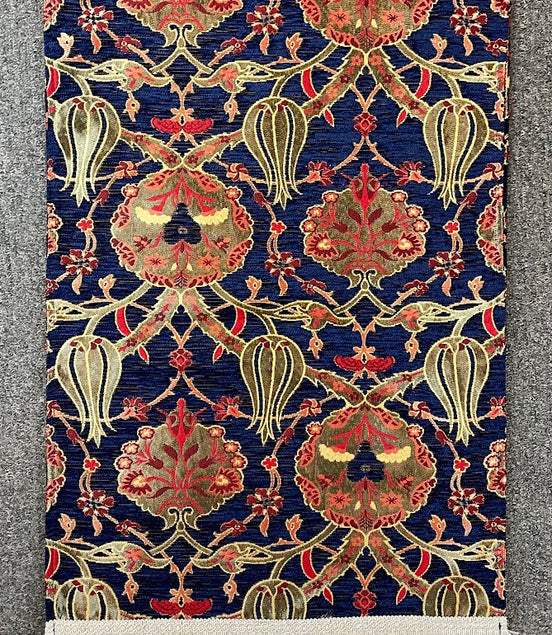 Long Dark Blue Cotton Table Runner