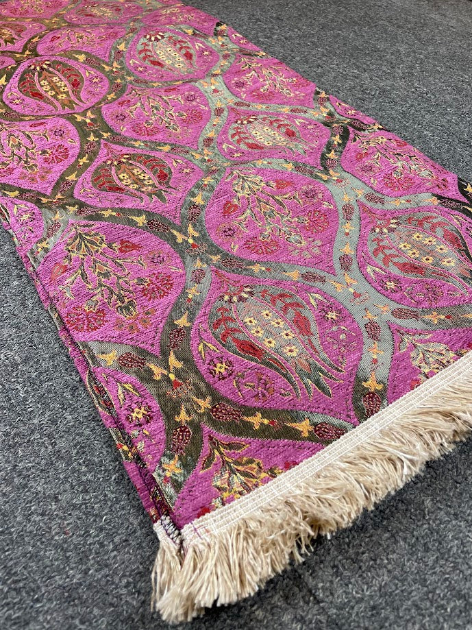 Long Purple Cotton Table Runner
