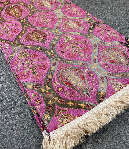 Long Purple Cotton Table Runner