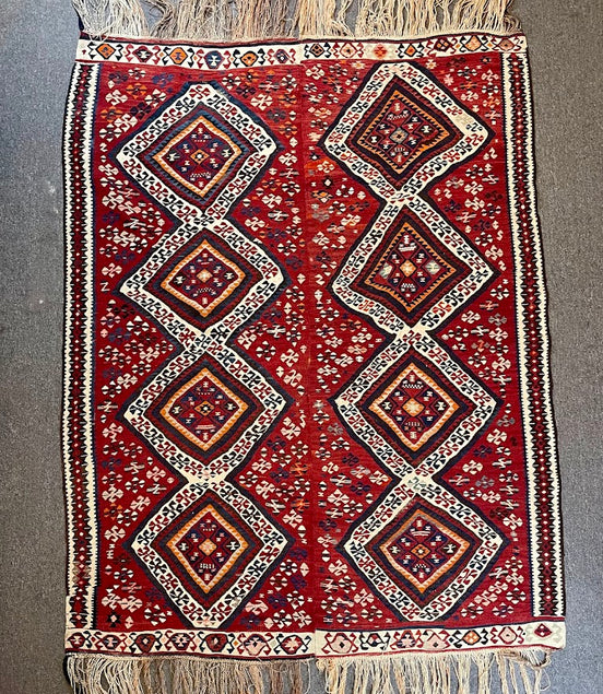 Antique Turkish Van Kilim 5'0 x 6'9