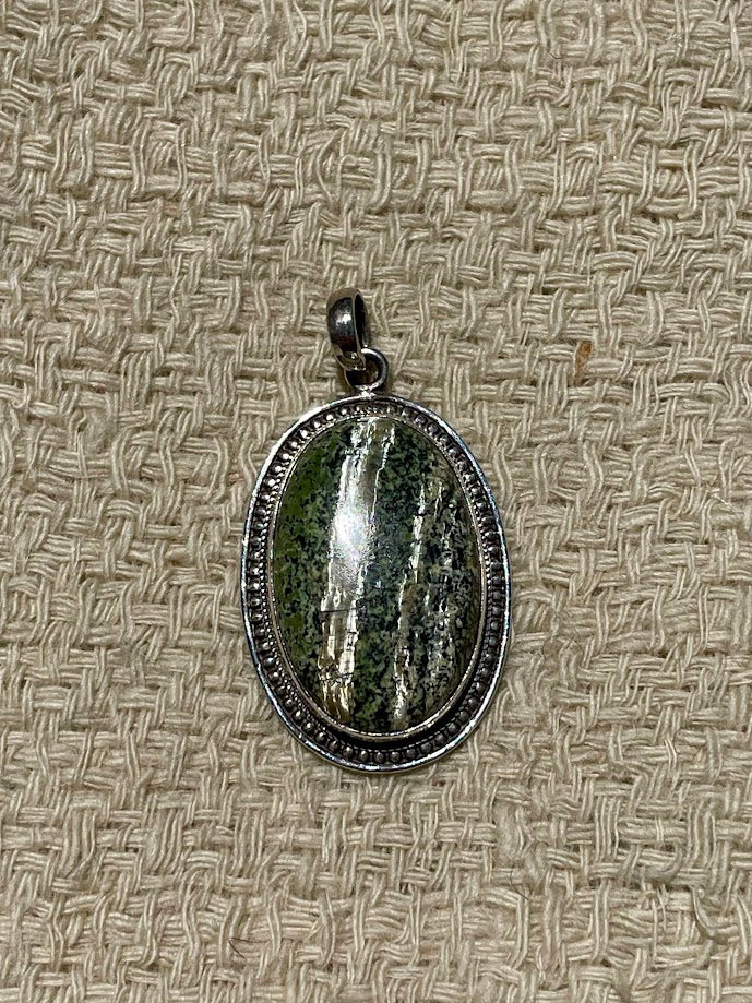 Swiss Green Opal Silver Pendant